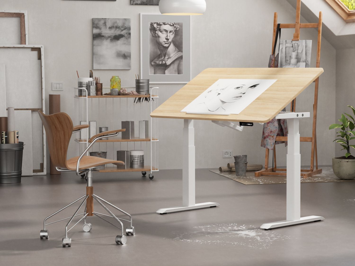 Electric Tilting Drafting Table