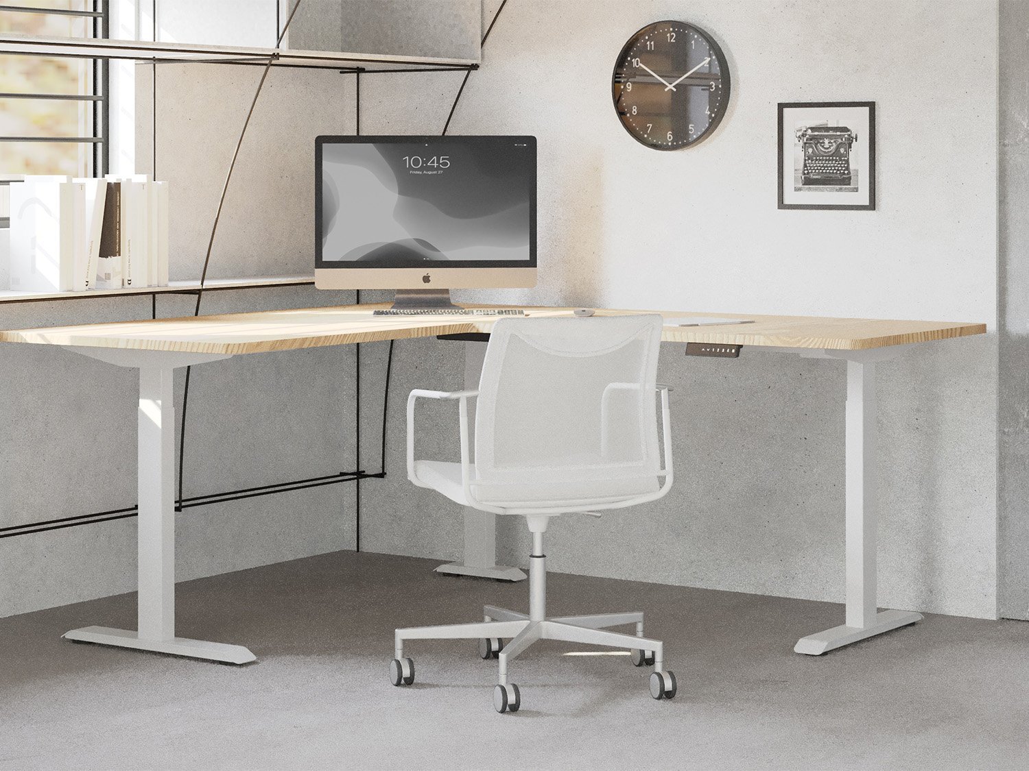 Dual-Beam Triple-Motor Desk Frame(90°)