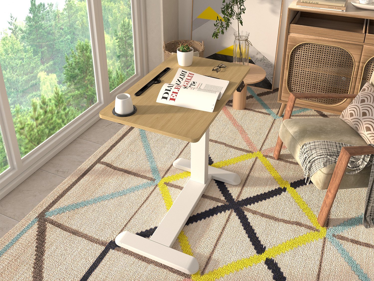 Rolling Pneumatic Laptop Table